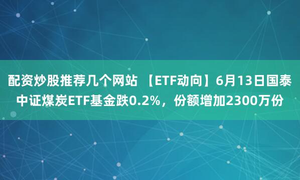 配资炒股推荐几个网站 【ETF动向】6月13日国泰中证煤炭ETF基金跌0.2%，份额增加2300万份