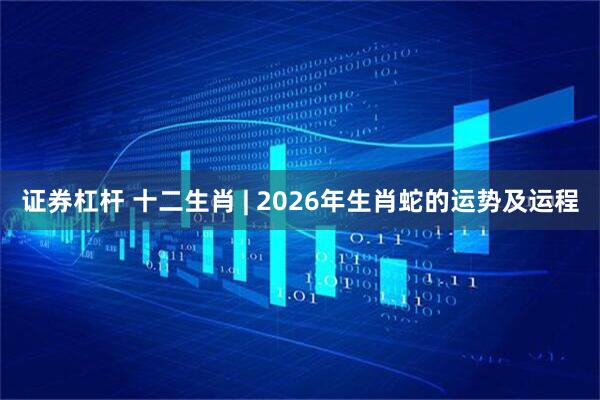 证券杠杆 十二生肖 | 2026年生肖蛇的运势及运程